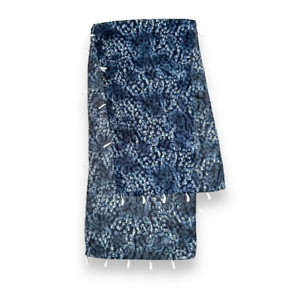 Blue & White Rectangular Scarf 17